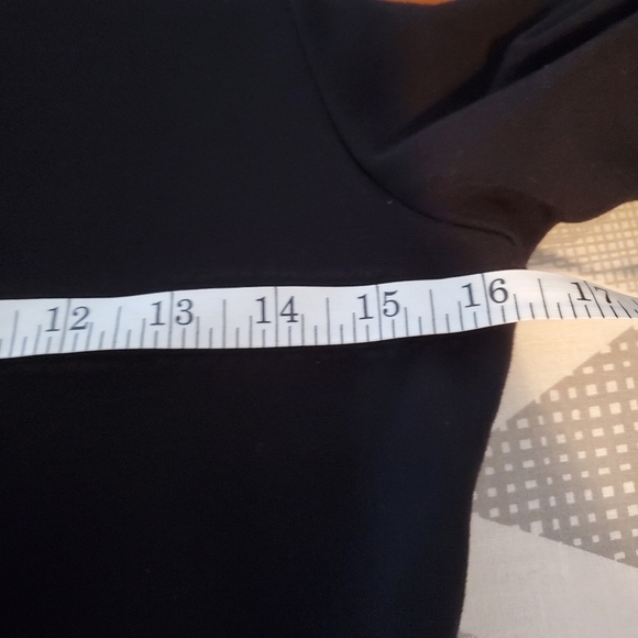 RACHEL Zoe Dropped Waist Dress Womens XS‎ Black Zippered Boat Neck Ruffle Hem - Picture 9 of 14